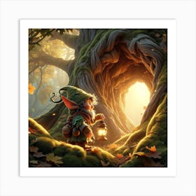 Gnome In The Forest Art Print