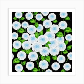 White Chrysanthemums 12 Art Print