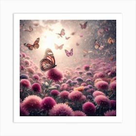 Butterfly In The Field Art Print