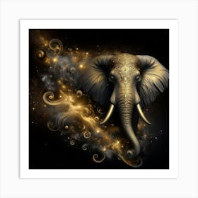 Golden Elephant 8 Art Print