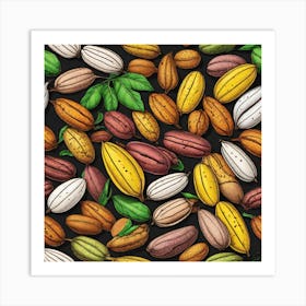 Seamless Pattern Of Pistachios 1 Art Print