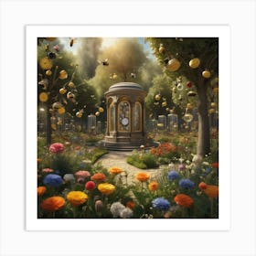 Bees In The Garden 4 Art Print