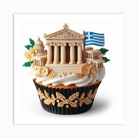 Greece Cupcake 2 Art Print