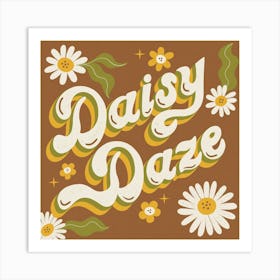 Daisy Daze Retro Lettering Art Print