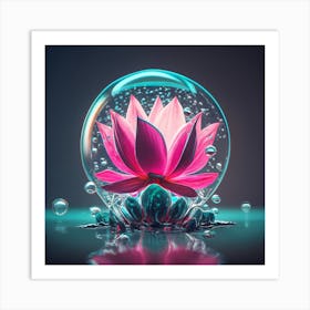 Lotus Flower In A Bubble Art Print