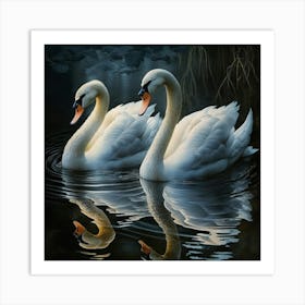 Swans Art Print