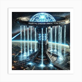 A High Tech, Sci Fi Scene Showing A Massive Orbita 1 Art Print