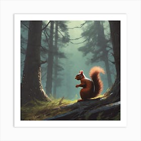 Squirrel In The Forest 320 Art Print