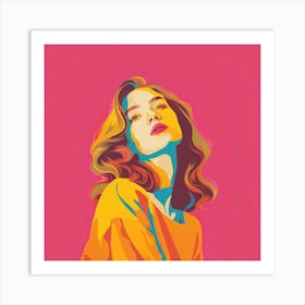 Vibrant Colours Woman Portrait Pop Art Art Print