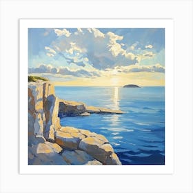 Sunset On The Rocks Art Print