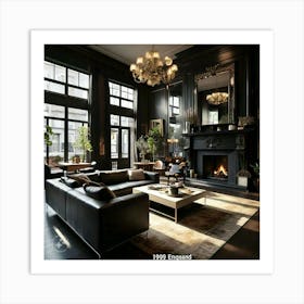 Black Living Room Art Print