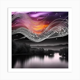 Music Notes In The Sky 12 Art Print