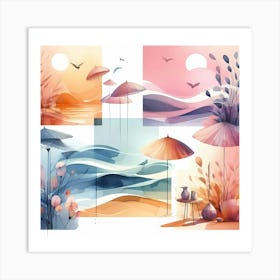 Watercolor Set Art Print