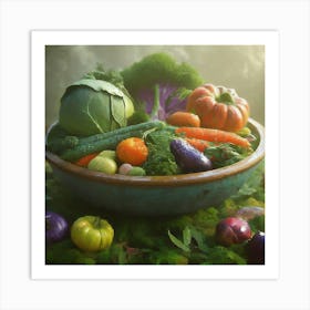 Colorful Vegetables In A Bowl 2 Art Print