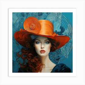 Orange Hat Art Print