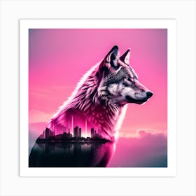 Wolf silhouette Art Print
