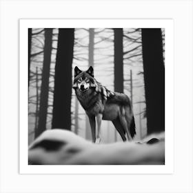 Wolf In The Woods 29 Art Print