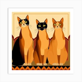 Three Cats Art Print