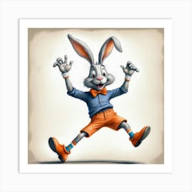 Bunny Jumping 2 Art Print