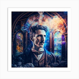Nikola Tesla Thoughts Art Print