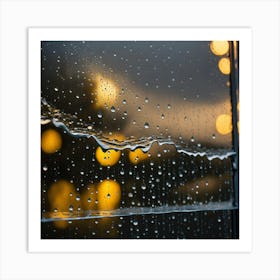 Rain Drops On A Window Art Print