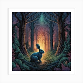 Rabbit In The Woods 33 Art Print