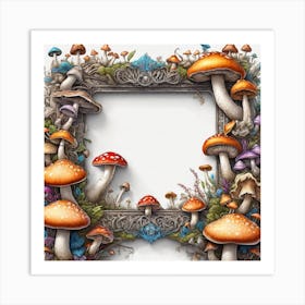 Frame Of Mushrooms 1 Art Print