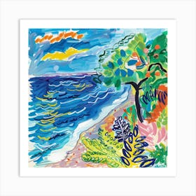 Seaside Painting Matisse Style 11 Art Print
