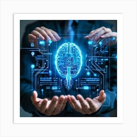 An Ultra Clear Digital Render Of A Cyber Security Concept Icon Fusing Business Brain Development (2) Art Print