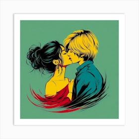 Kissing Art Print