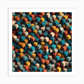 3d Cubes Background 2 Art Print