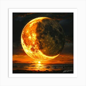 Eclipse Solaire - Lunar Sunset Art Print