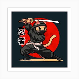 Ninja Cat Art Print