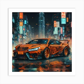 Pumpkin Car (Cyberpunk37) Art Print