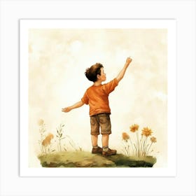 Boy Reaching For The Sky 1 Art Print