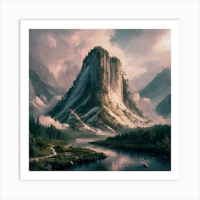 Mountain In The Clouds Art Print