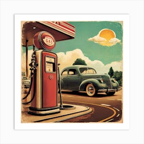 Vintage Gas Station Art Print