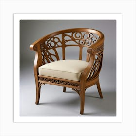 Carved Wood Chair Art Print