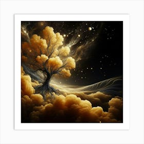 Tree In The Clouds Art Print