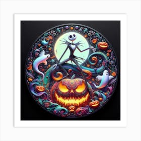 Hauntingly Beautiful Skellington at Halloween 1 Art Print