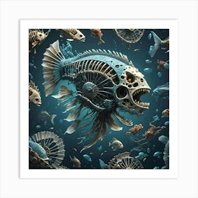 Skeleton Fish Art Print