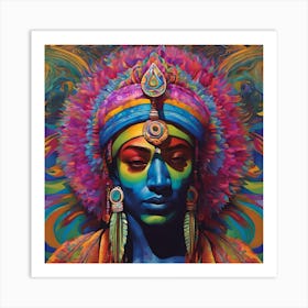 Psychedelic Tribal Woman Art Print