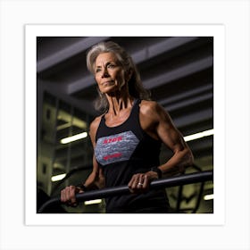 Senior Woman In A Gym Art Print