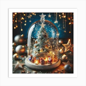 Christmas Tree In A Glass Dome Art Print