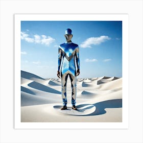 Blue Man In The Desert 3 Art Print