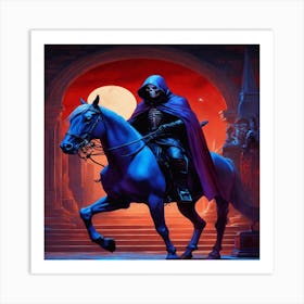 Skeleton On Horseback Art Print