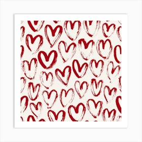 Red Hearts Art Print