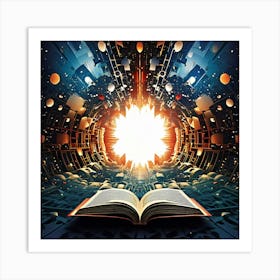 Open Book In Space Art Print