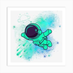 Astronaut In Space Art Print