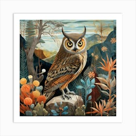 Bird In Nature Eastern Screech Owl 1 Art Print